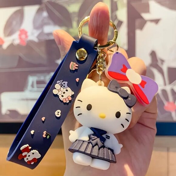 New Hello Kitty Keychain/Bag Charm in Blue Dress - Picture 4 of 4